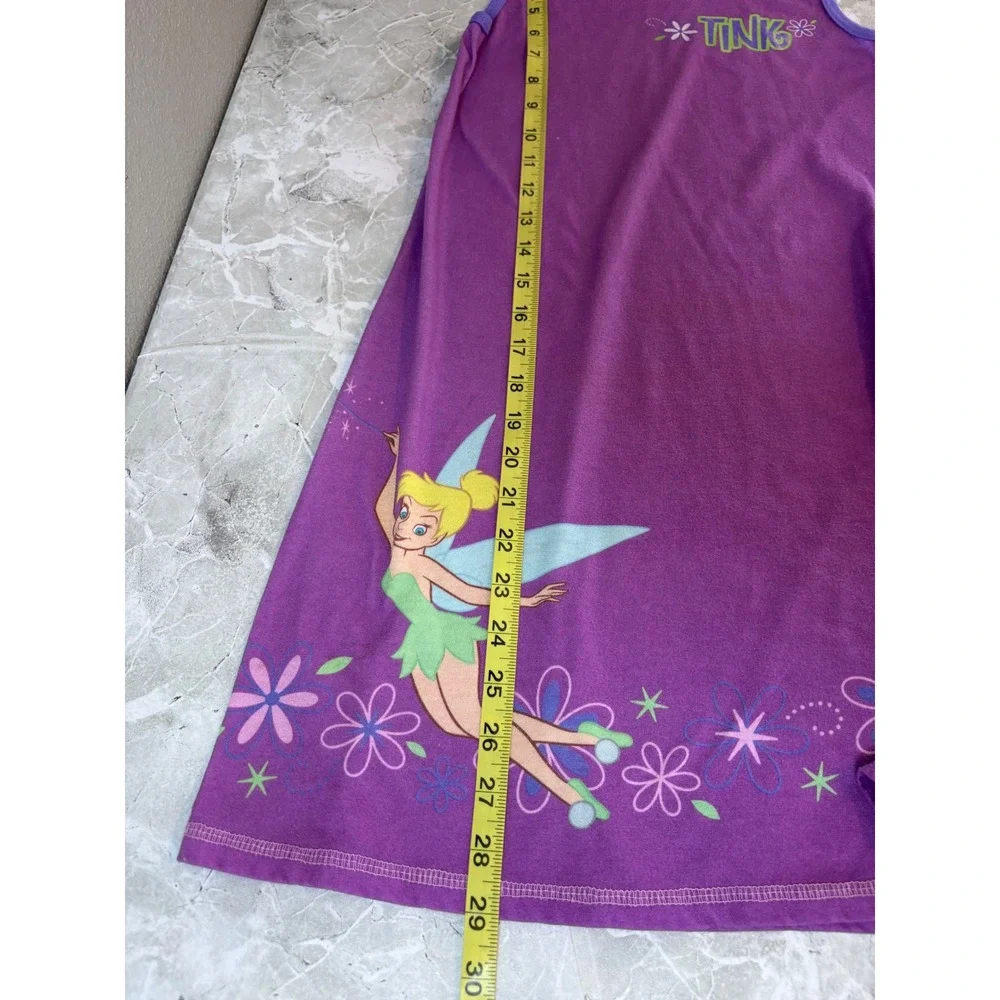 Disney Store Tinker Bell Purple Nightgown Tank Dress Girls 7/8 Sleeveless 2000's